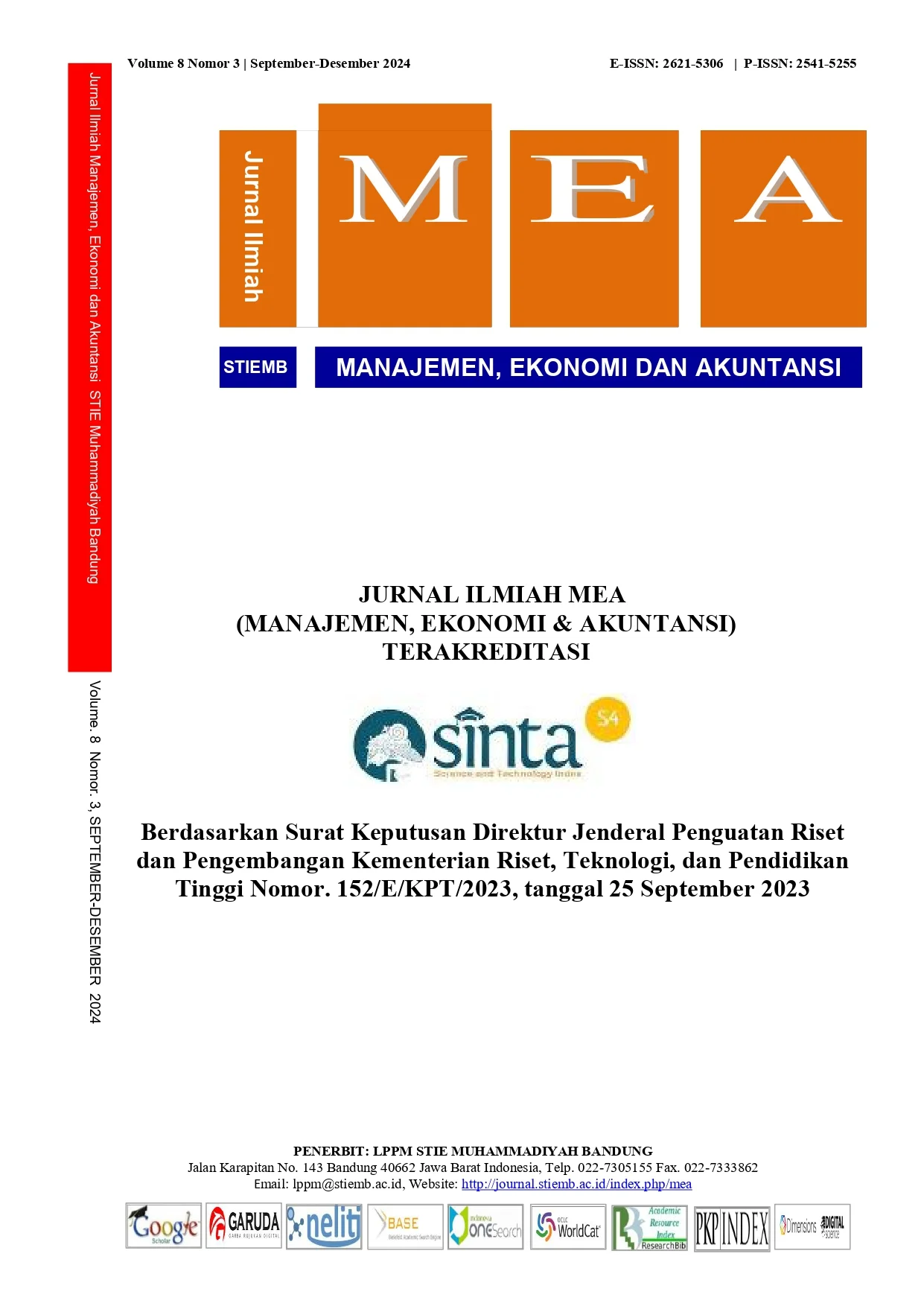 Jurnal Ilmiah Manajemen Ekonomi dan Akuntansi (MEA)